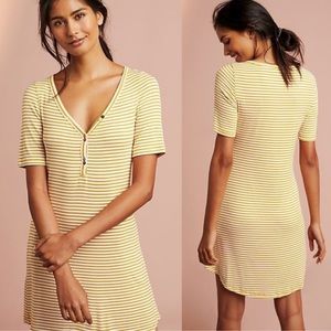 Anthro pure + good ribbed Henley dress